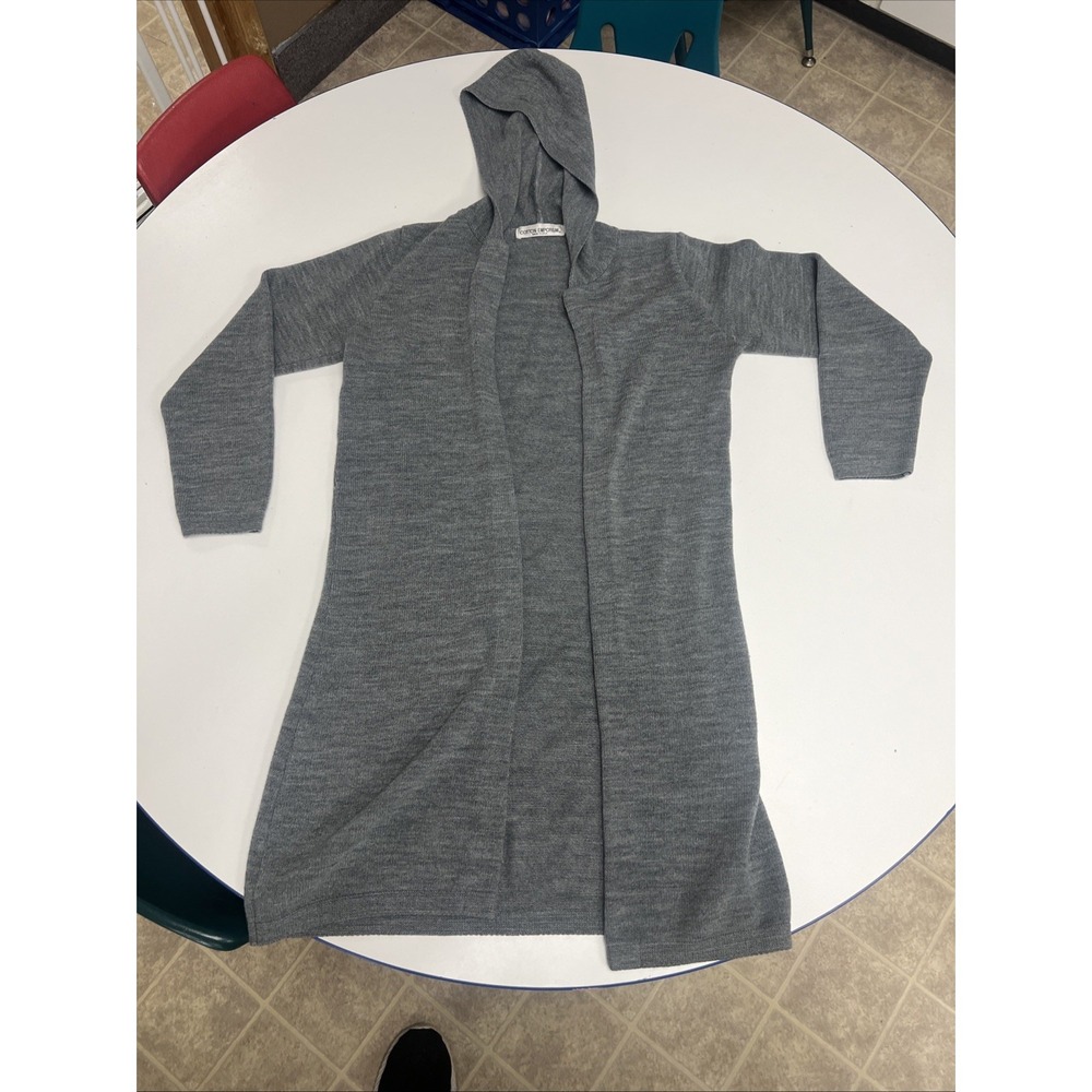 Cotton Emporium Hooded Cardigan‎ Sweater Women's Size Medium Gray